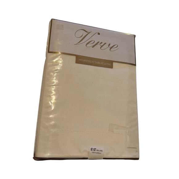 Avon Other - Verve Old World Hemstitch Tablecloth Ivory 60 x 102 Oblong Avon Home Fashions